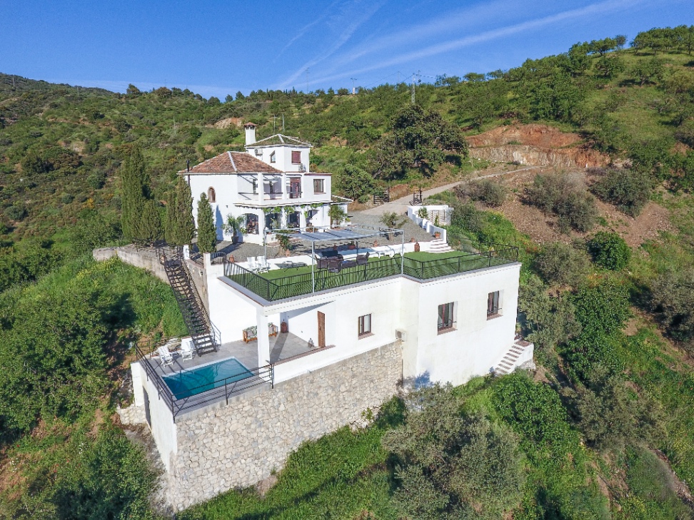 Aerial view of the MBA retreat villa in Montes de Málaga